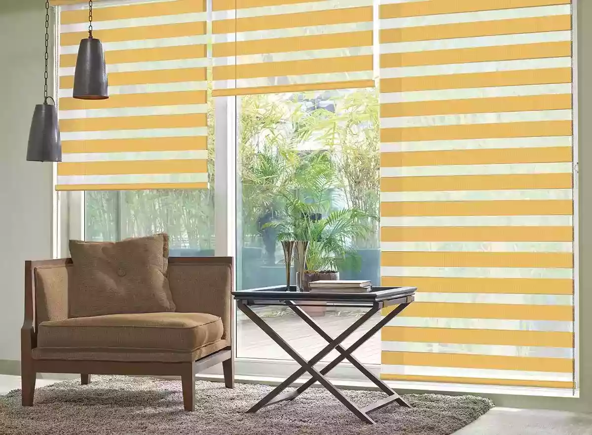 Frida Mustard Duplex Blinds