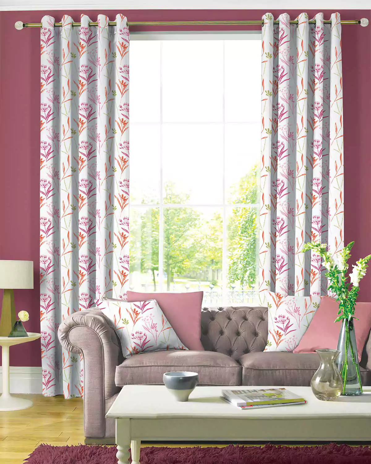 Meadow lavender &amp; silky pink curtains abudhabi