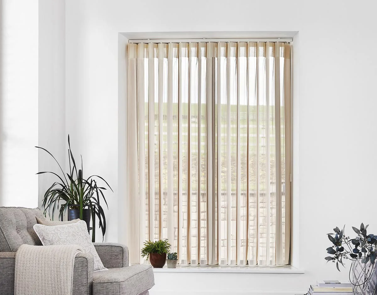 stripe dark cream vertex blinds